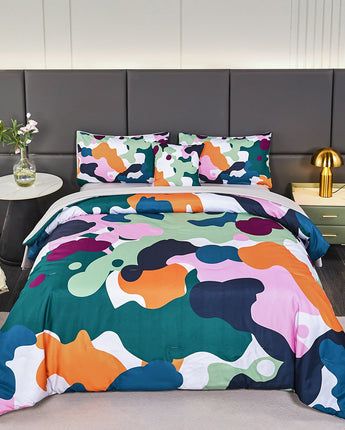 ABJHMKJ 6 Pcs Camouflage Boys Comforter Set Twin Colorful Camo Bed Sets with Sheets Soft Fluffy Military Themed Army Bed in a Bag for Kids Teen Matching Cushion Cover(Colorful, Twin)